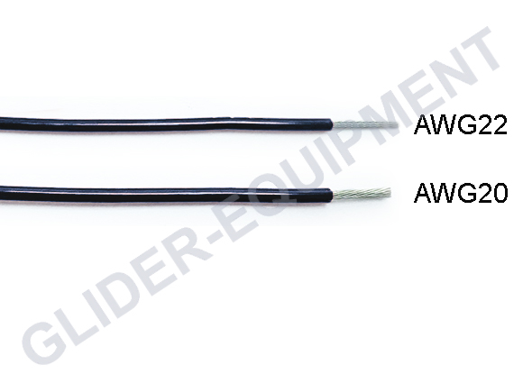 Tefzel kabel AWG22 (0.46mm²) Schwarz [M22759/16-22-0]